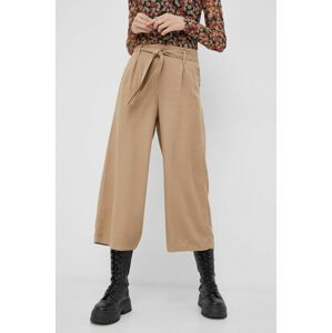 Kalhoty Tally Weijl dámské, hnědá barva, střih culottes, high waist