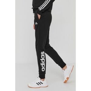 Kalhoty adidas GM5526 dámské, černá barva, s potiskem