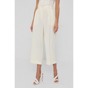 Kalhoty Twinset dámské, krémová barva, střih culottes, high waist