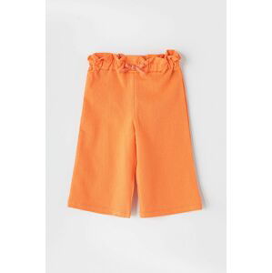 Dětské kalhoty Name it oranžová barva, hladké