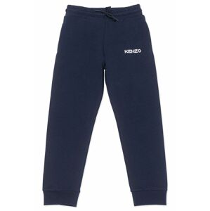 Dětské kalhoty Kenzo Kids tmavomodrá barva, s potiskem