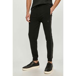 Kalhoty Guess pánské, černá barva, s aplikací