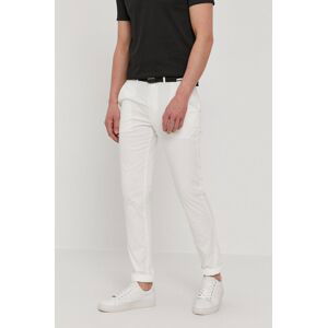 Kalhoty Calvin Klein pánské, bílá barva, jednoduché