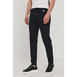 Kalhoty Karl Lagerfeld pánské, tmavomodrá barva, s aplikací