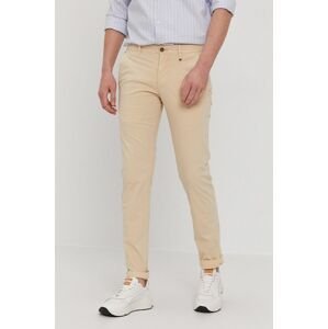 Kalhoty Marc O'Polo pánské, krémová barva, jednoduché
