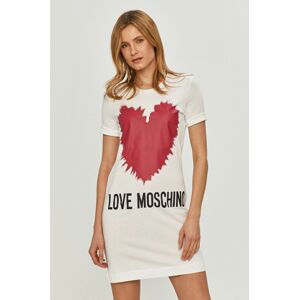 Šaty Love Moschino bílá barva,