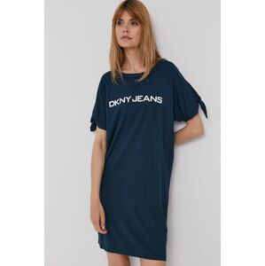 Šaty Dkny tyrkysová barva, mini, oversize