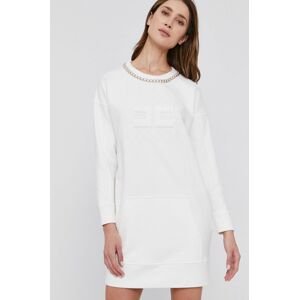 Šaty Elisabetta Franchi bílá barva, mini, oversize