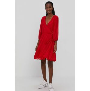 Šaty Jacqueline de Yong červená barva, mini, áčkové