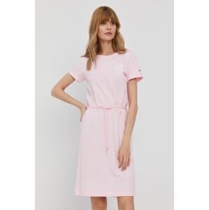 Šaty Tommy Hilfiger růžová barva, mini, jednoduché