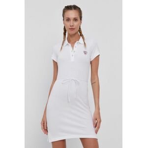 Šaty Rossignol bílá barva, mini, jednoduché