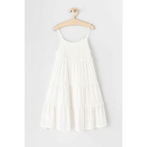 Dívčí šaty GAP bílá barva, midi, jednoduché
