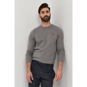 Svetr Lyle & Scott pánský, šedá barva, lehký