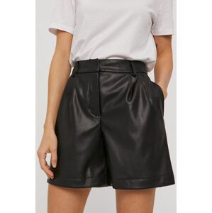 Kraťasy Vero Moda dámské, černá barva, hladké, high waist