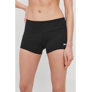 Kraťasy Reebok GJ5671 dámské, černá barva, hladké, medium waist