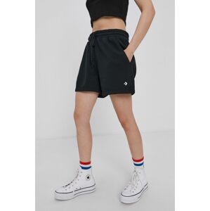 Kraťasy Converse dámské, černá barva, s aplikací, high waist, 10022178.A02-CON.Black