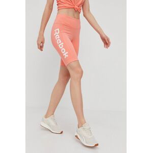 Kraťasy Reebok GP1300 dámské, oranžová barva, hladké, high waist