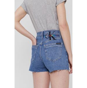 Džínové šortky Calvin Klein Jeans dámské, hladké, high waist