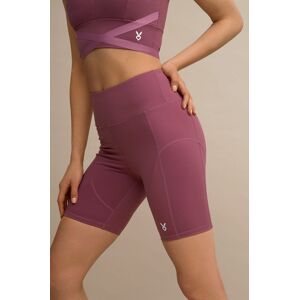 Kraťasy Cardio Bunny dámské, růžová barva, hladké, high waist