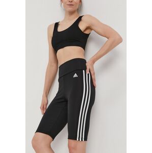 Kraťasy adidas GL3971 dámské, černá barva, hladké, high waist