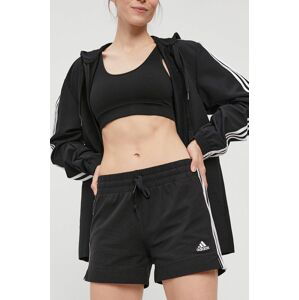 Kraťasy adidas GM5523 dámské, černá barva, hladké, medium waist