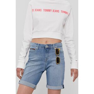 Džínové šortky Tommy Jeans dámské, hladké, medium waist