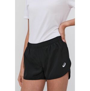 Kraťasy Asics dámské, černá barva, hladké, medium waist