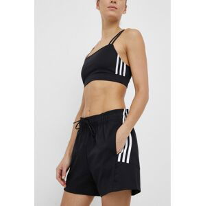 Kraťasy adidas Performance H21576 dámské, černá barva, hladké, high waist