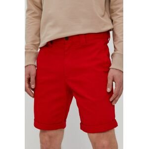 Kraťasy Tommy Jeans pánské, červená barva