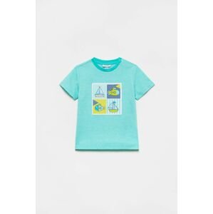 Dětské tričko OVS tyrkysová barva, s potiskem