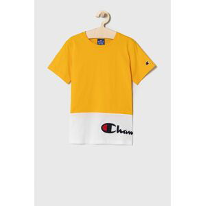 Dětské tričko Champion žlutá barva, s aplikací