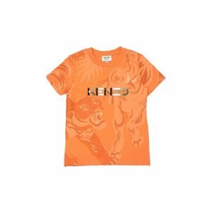 Dětské tričko Kenzo Kids oranžová barva, vzorované