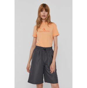 Tričko Calvin Klein Jeans dámské, oranžová barva