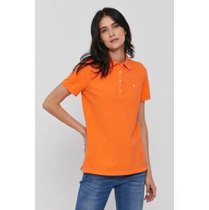 Tričko United Colors of Benetton dámské, oranžová barva, s límečkem