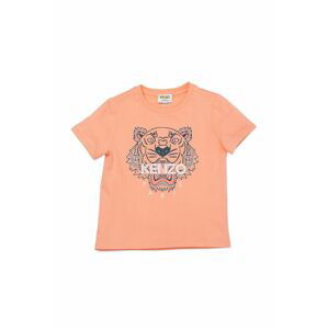 Dětské tričko Kenzo Kids oranžová barva