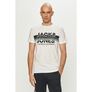 Tričko Jack & Jones bílá barva