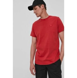 Tričko Guess pánské, červená barva, hladké