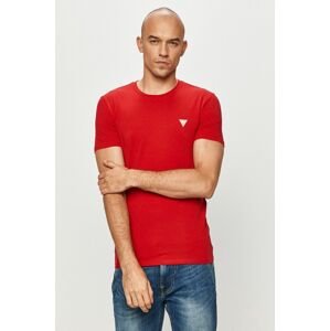 Tričko Guess červená barva, hladké