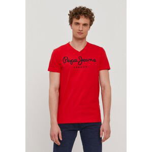 Tričko Pepe Jeans Original pánské, červená barva, s potiskem