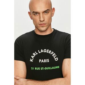 Tričko Karl Lagerfeld pánské, černá barva, s potiskem