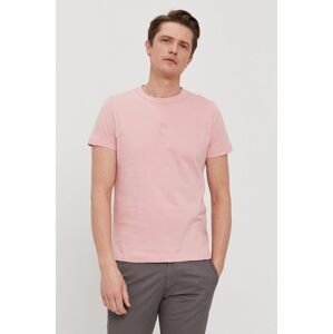 Tričko Tommy Hilfiger pánské, růžová barva, hladké