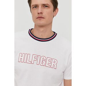 Tričko Tommy Hilfiger pánské, bílá barva, s potiskem