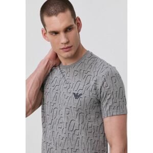 Pyžamové tričko Emporio Armani šedá barva, vzorované