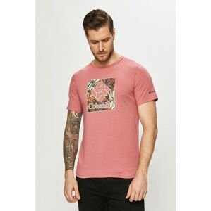 Sportovní triko Columbia Sun Trek růžová barva, s potiskem