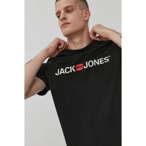 Tričko Jack & Jones (3-pack) pánské, bílá barva, s potiskem