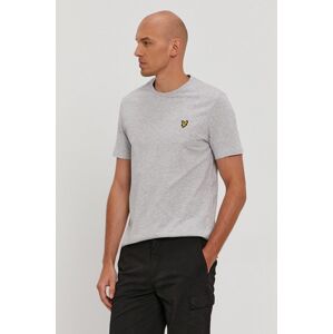 Tričko Lyle & Scott pánské, šedá barva, hladké