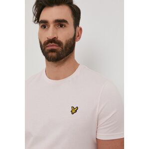 Tričko Lyle & Scott pánské, růžová barva, hladké