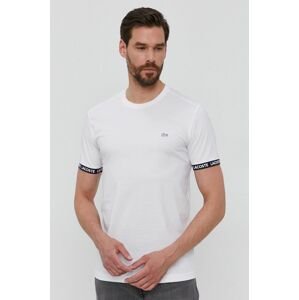 Tričko Lacoste pánské, bílá barva, hladké