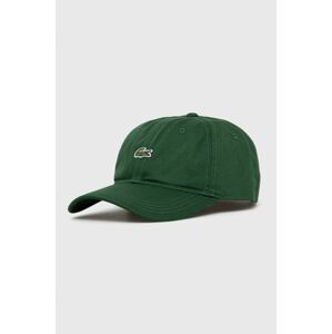 Čepice Lacoste zelená barva, hladká