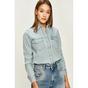 Džínová košile Levi's Essential Western dámská, fialová barva, regular, s klasickým límcem